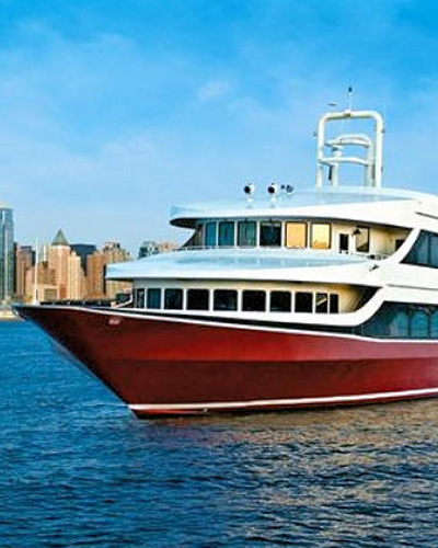 Destiny Yacht Looking at from the bow cruising NYC Harbor