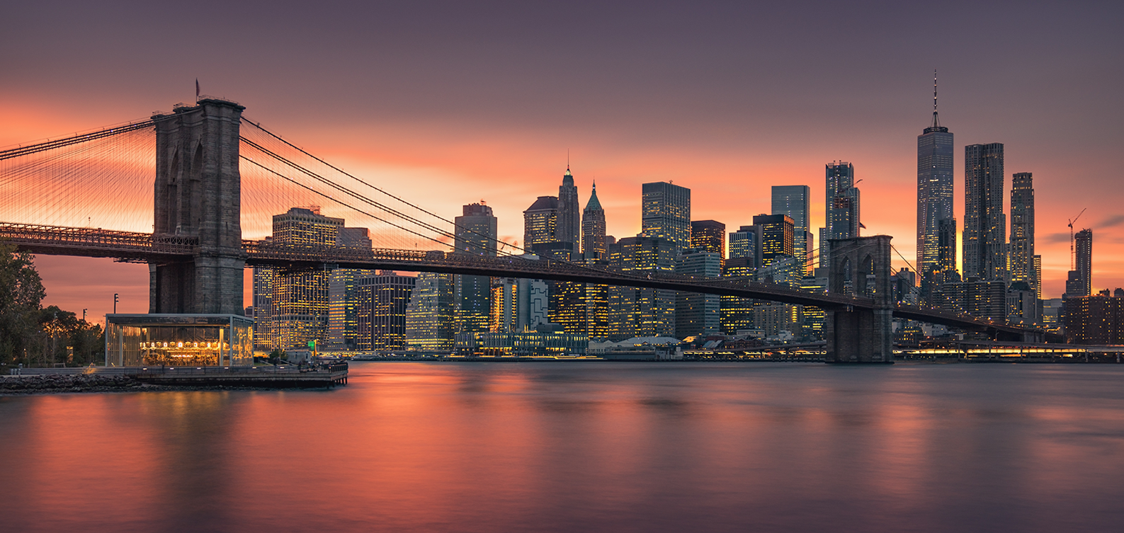 Very Vivid Colors, Mahattan Skyline at Sunset