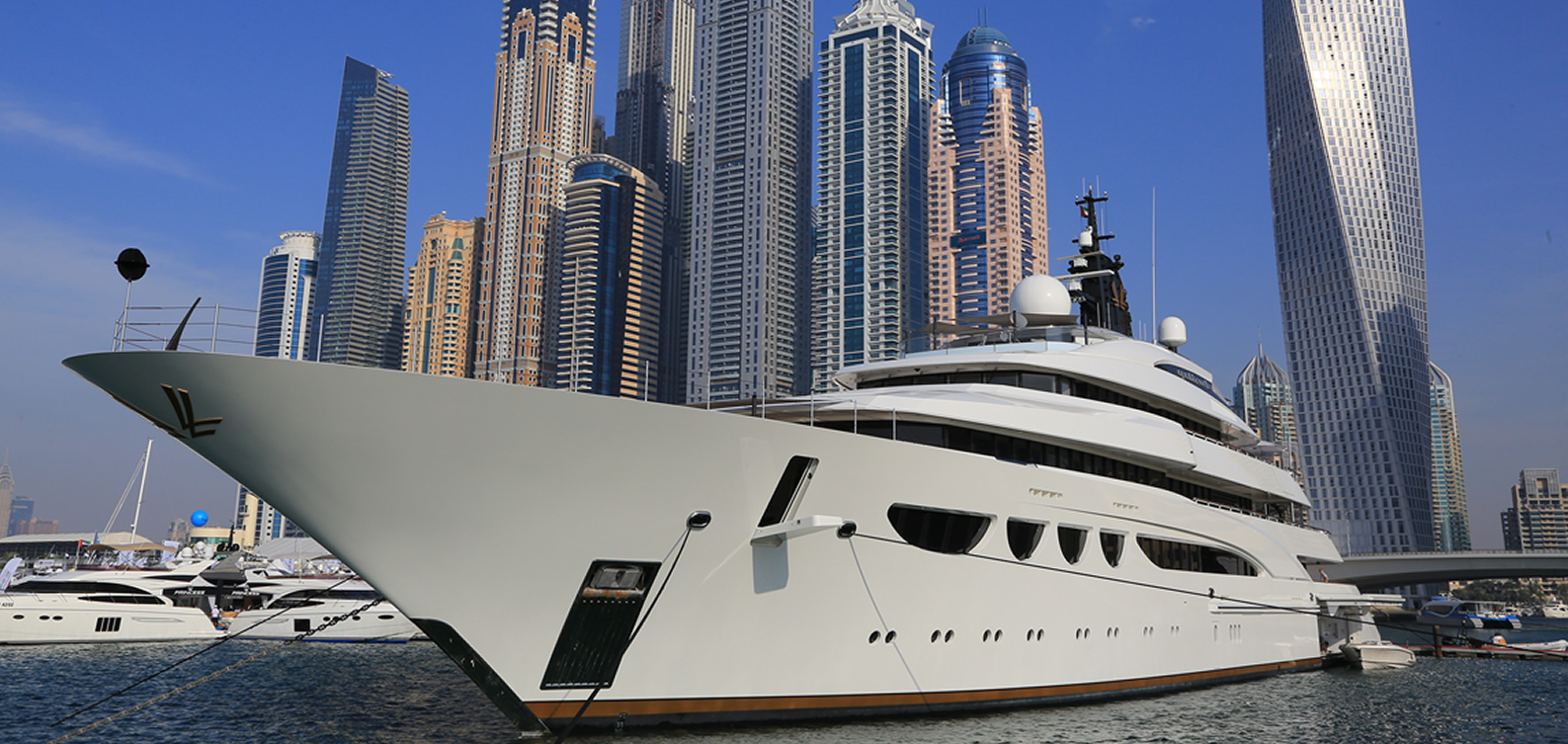 Mega Rental Yacht with the bow piercing at you with the Freedom Tower