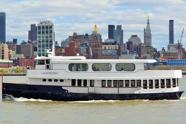 Lexington Yacht from a Bygone Era, floats down the East River